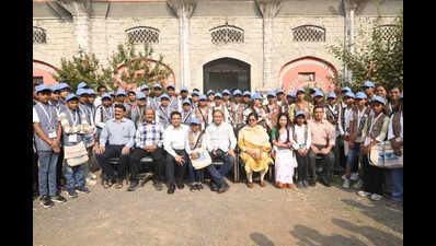 44 students leave for ISRO and Kuppam educational tour
