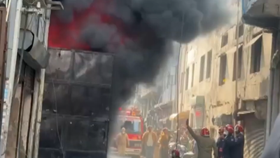 Fire breaks out at plastic bag factory in Delhi's Shahzada Bagh