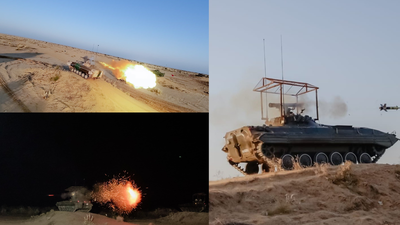 Indian army's Battle Axe Division conducts integrated firing drills in Rajasthan desert