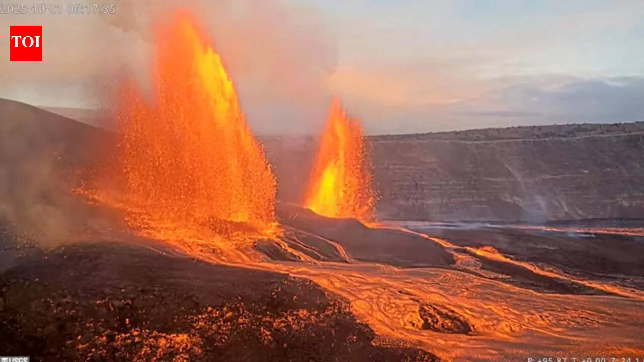 Fire in the sky: Kīlauea volcano erupts in Hawaii shooting lava 1,300 feet into the air in the 10-hour eruption