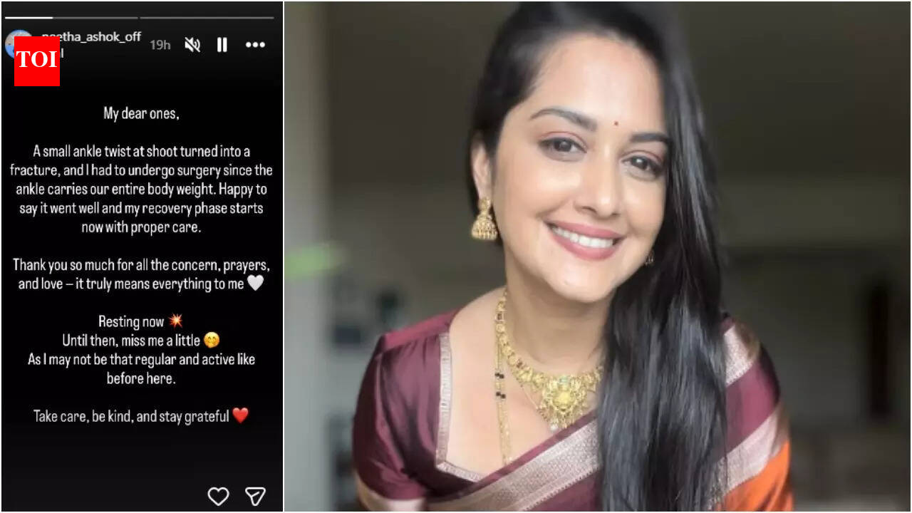 Kannada TV actress Neetha Ashok undergoes ankle surgery after an injury on the sets of Naa Ninna Bidalaare