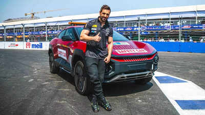 John Abraham drives Mahindra BE 6 as safety car at Goa Street Race