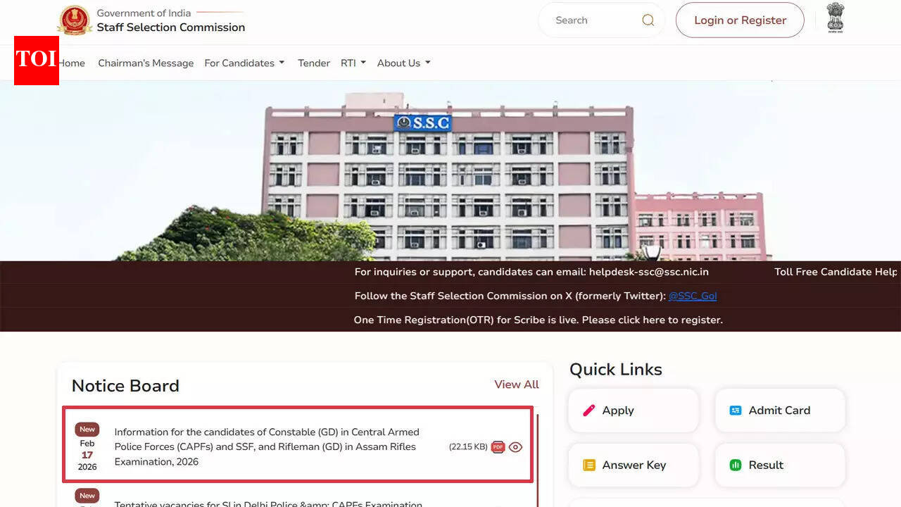 SSC GD Constable 2026 CBT exam postponed for 25487 posts; fresh dates for CAPFs soon