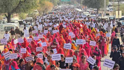 People stage protest seeking Oran, Gochar land protection