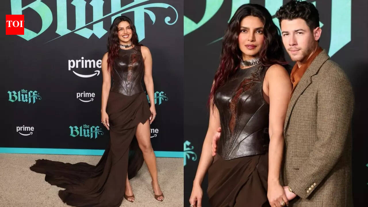 'The Bluff' premiere: Priyanka Chopra hits red carpet in Bloody Mary armour-inspired gown; Nick Jonas shows his support - WATCH