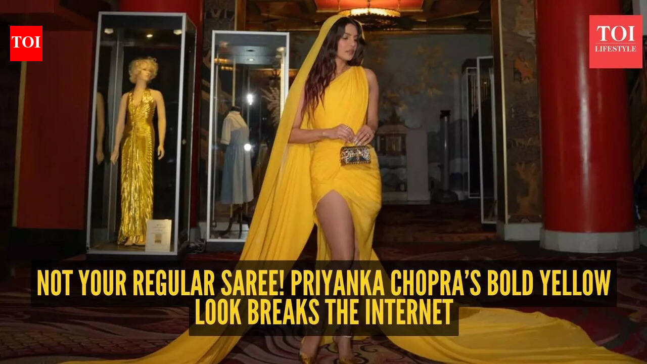 Priyanka Chopra’s breathtaking yellow saree-inspired gown has everyone talking