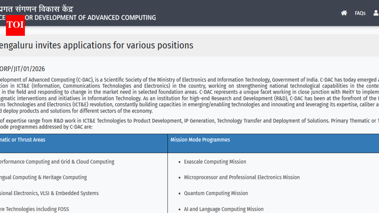 सीडीएसी भर्ती 2026: 805 पदों के लिए पंजीकरण कल समाप्त होगा; यहां आवेदन करने के लिए सीधा लिंक