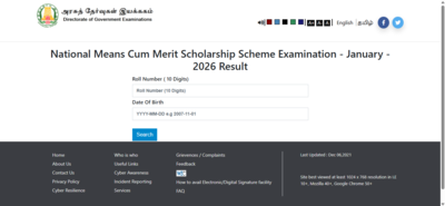 NMMS Class 8 scholarship result 2026 out for Tamil Nadu: Direct link to download here