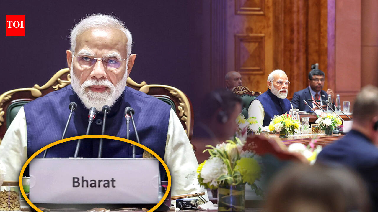 From India To Bharat: PM Modi's Nameplate Grabs Eyes, Draws Global Attention At AI Impact Summit