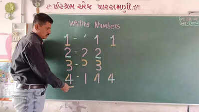 Gujarat: Principal uses colours to crack writing code, improve writing of elementary students