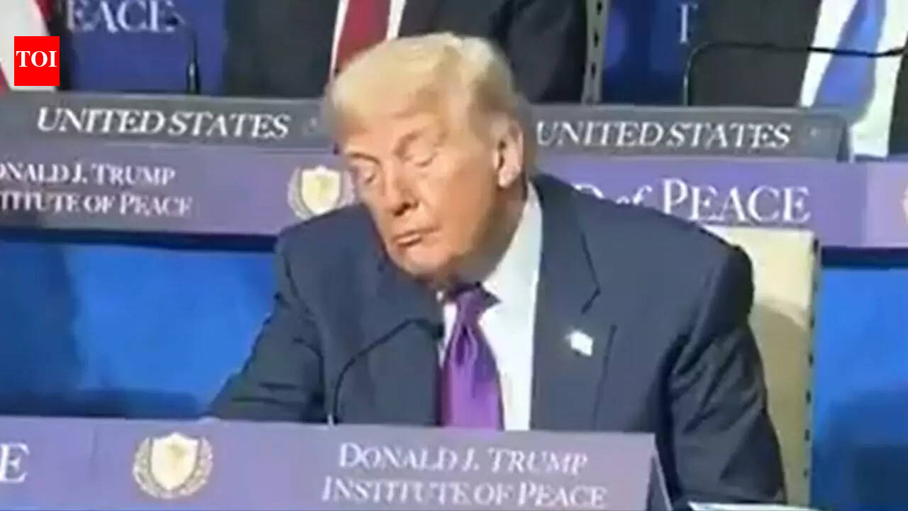 Watch: Trump caught on camera with eyes shut during Board of Peace meeting, netizens react