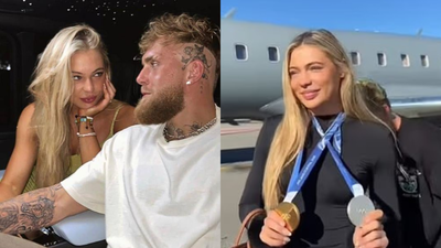Jutta Leerdam celebrates Olympic gold and silver as Jake Paul carries her to private jet after Milan Cortina record