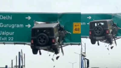 Mahindra Thar crashing into highway signboard real or fake? Here's the truth