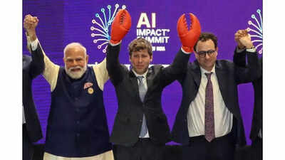 OpenAI shows its latest OpenClaw hire to 'tease' Anthropic in viral picture of Sam Altman and Dario Amodei from India AI Summit