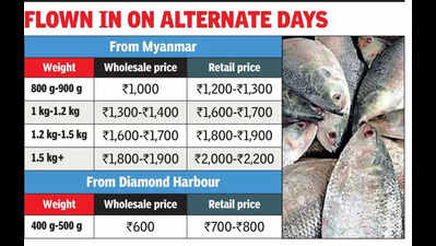 Off-season surprise on Kol platter: Fresh hilsa from Myanmar, Diamond Harbour floods mkts