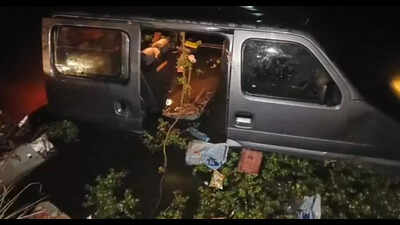 Four of a family killed after van falls into pond in Dehat