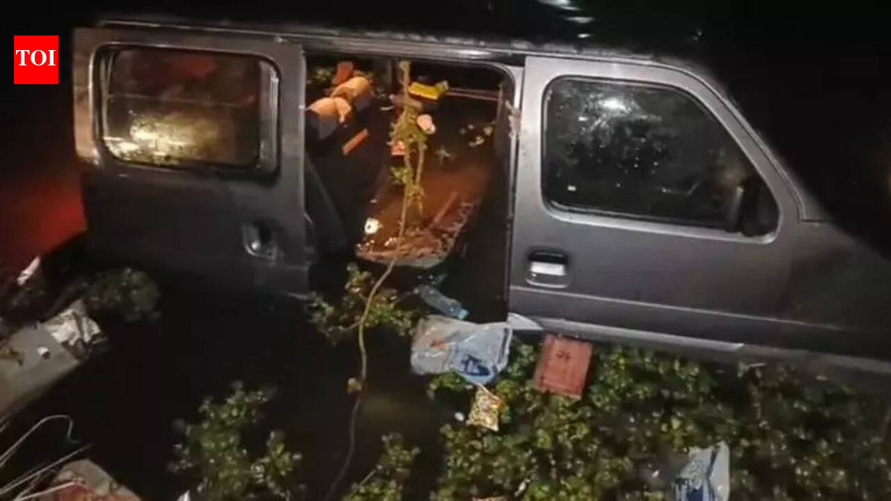 Four of a family killed after van falls into pond in Dehat | Kanpur ...