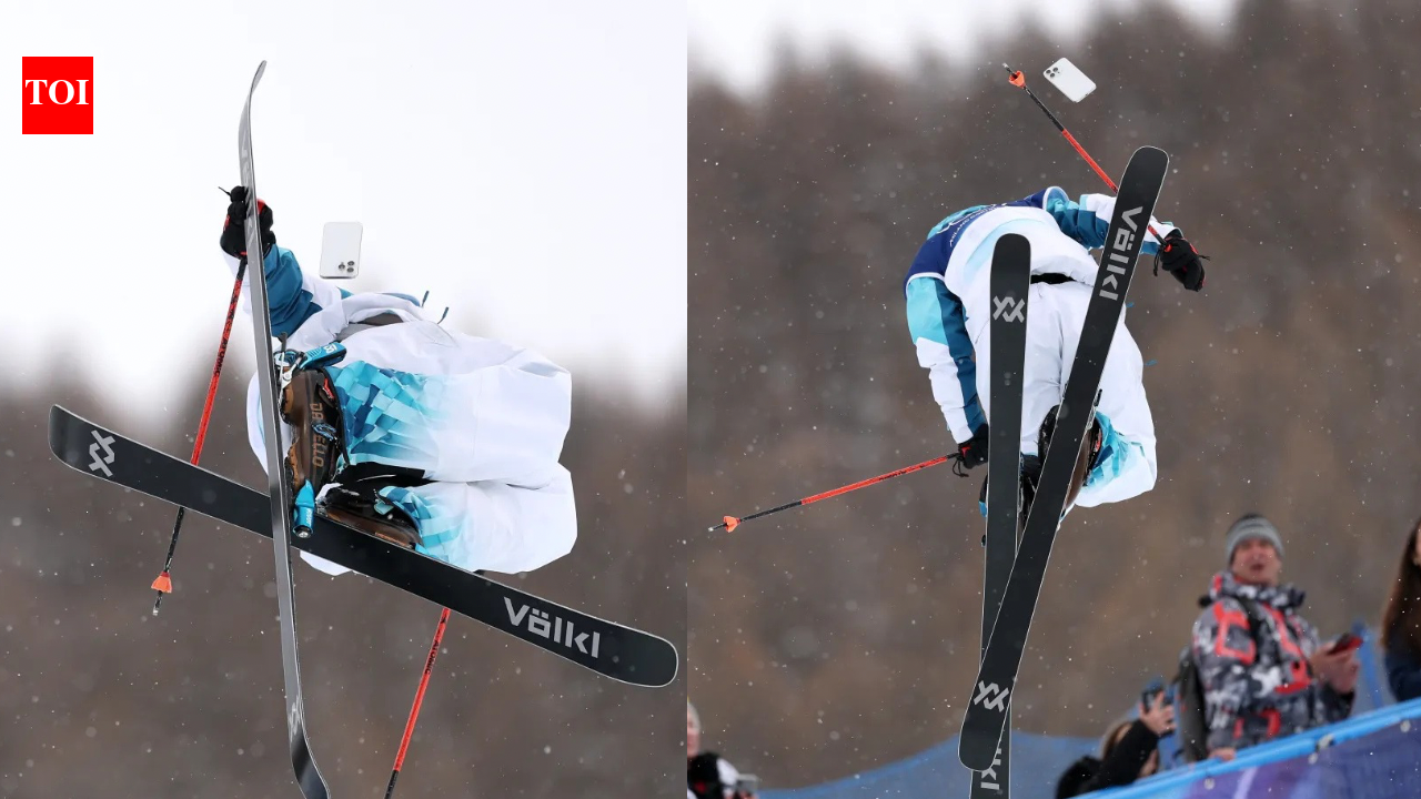 Winter Olympics 2026: Sheng Haipeng suffers wardrobe malfunction as mobile phone falls midair during freeski halfpipe qualification