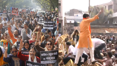 BJP protests nationwide in response to Congress' 'topless' AI Summit protest; four IYC leaders arrested