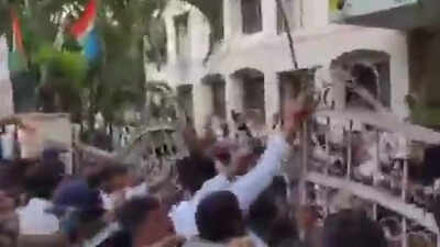 'Shirtless' protest row: BJP & Congress workers clash in Indore, pelt stones - watch