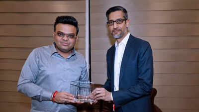 Jay Shah, Sundar Pichai attend India vs South Africa T20 World Cup Super 8 clash in Ahmedabad