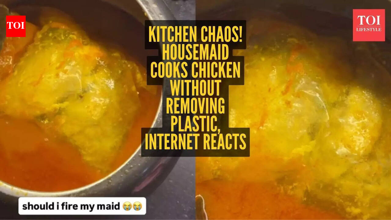 Housemaid cooks chicken with plastic packet still on, viral video leaves internet stunned