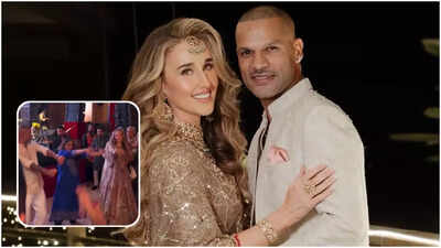 Shikhar Dhawan and Sophie Shine groove to the 'Shararat' song from 'Dhurandhar' during wedding festivities - Watch