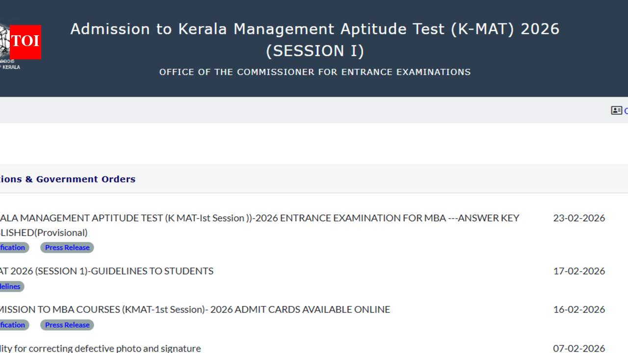KMAT 2026 answer key released: Raise objections by February 26, direct link here