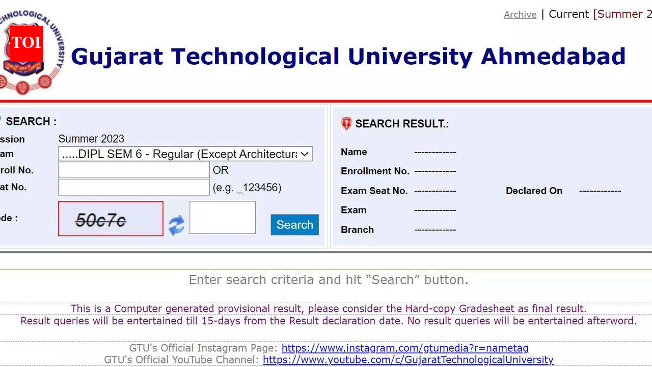 GTU portal: Winter session results 2026 released for UG, PG and Diploma courses at gtu.ac.in