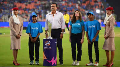 WC trophy walkouts with ICC-UNICEF for child’s right to play