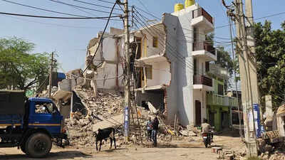 9 multi-storey buildings among 100 structures razed on KMP link in Gurgaon