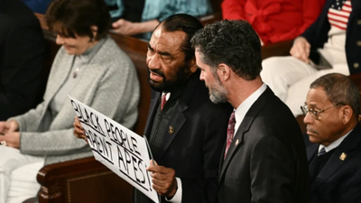 'Black people aren't apes!' US lawmaker Al Green escorted out for protest during Donald Trump's speech