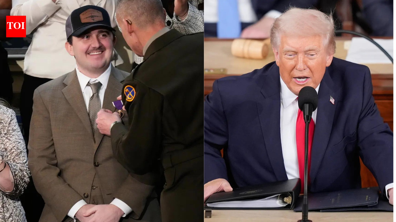 Donald Trump awards 'purple heart' to national guard members shot in DC