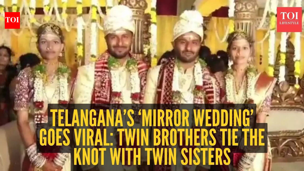Telangana’s ‘mirror wedding’ goes viral: Twin brothers tie the knot with twin sisters