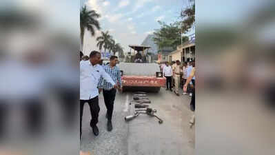Sending out a loud message to offenders: Kharadi police seize 45 bikes fitted with illegal modified silencers, crush exhausts using bulldozer