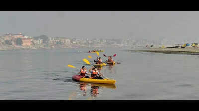 Kayaking training for Army, Navy cadets at Assi Ghat