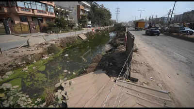 Stormwater drain work on hold at Gurgaon’s Hero Honda Chowk