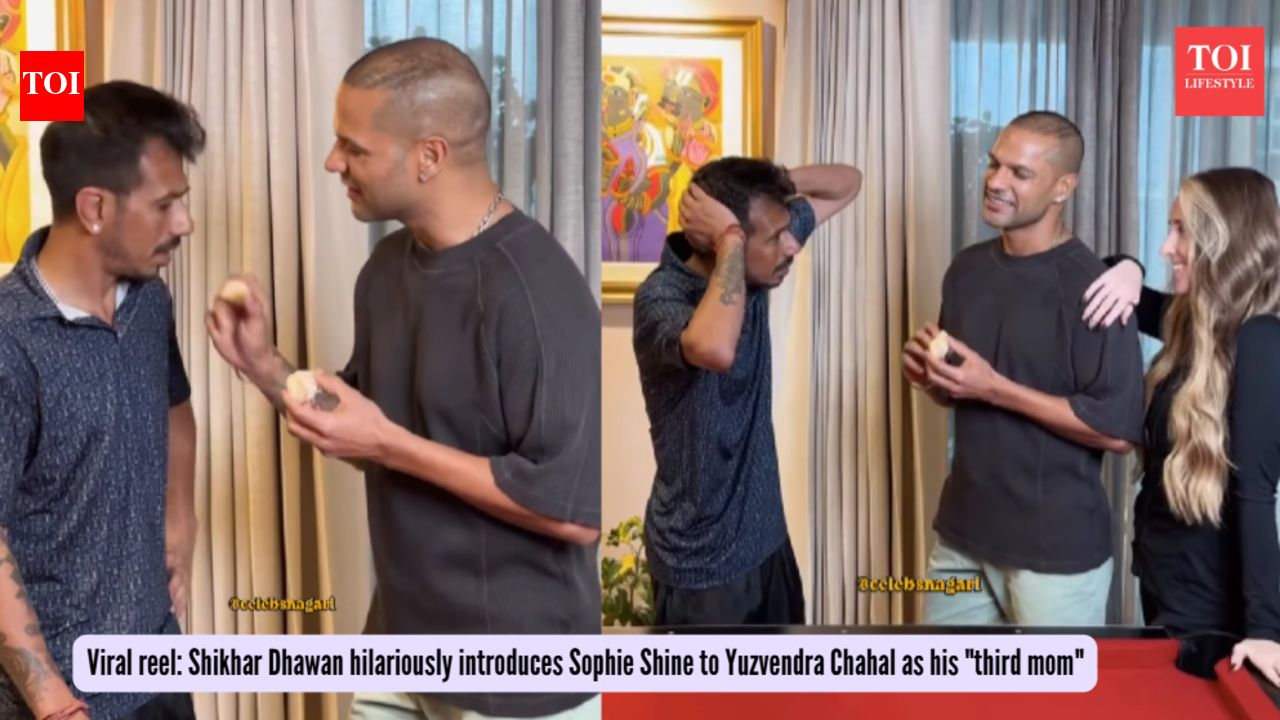 Viral reel: Shikhar Dhawan hilariously introduces Sophie Shine to Yuzvendra Chahal as his 