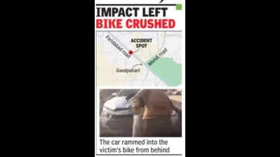 Man dies after SUV rams into bike stuck in traffic jam on Gurgaon-Faridabad Road