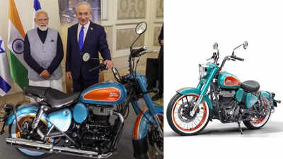 PM Modi, Netanyahu pose with Royal Enfield bike at tech summit in Israel