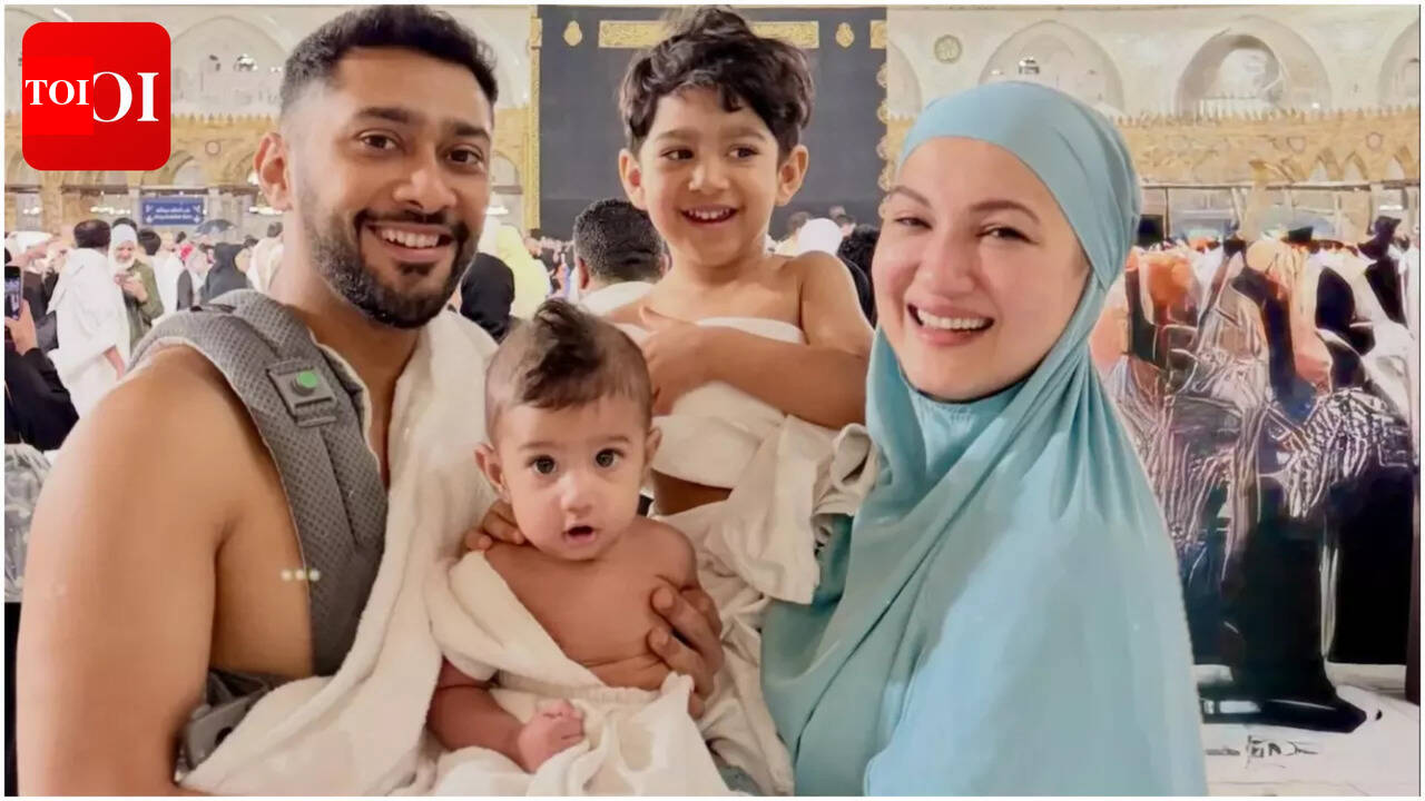 Gauahar Khan and Zaid Darbar share first glimpse of their younger son Farwaan during Mecca trip