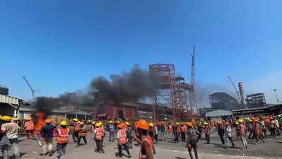 Protest by 2k L&T workers turns violent at AM/NS plant in Hazira