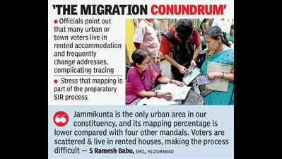 Migration and missing data slows pre-SIR mapping in T
