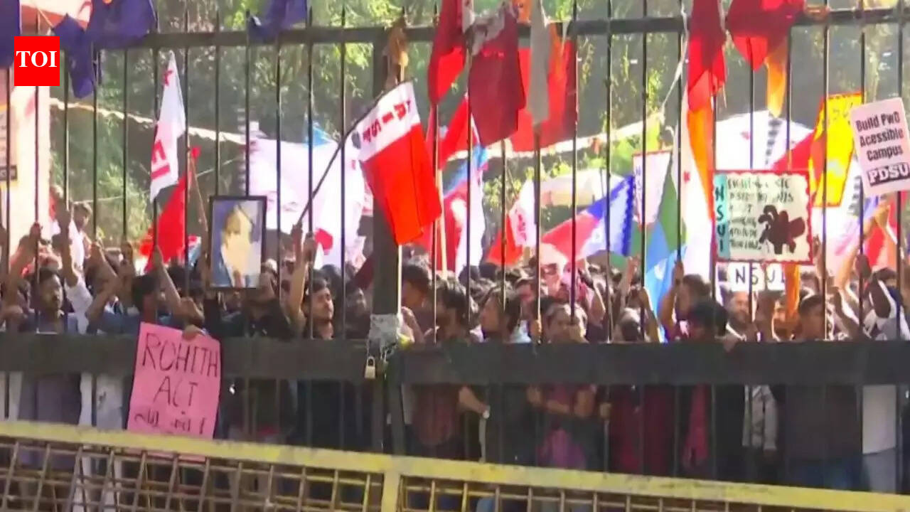 Delhi Police arrested 14, including JNUSU office bearers after protest march turns violent