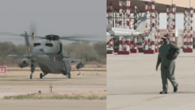 'Prachand' Moment: President Murmu Flies in Indigenous Combat Helicopter Near India-Pak Border