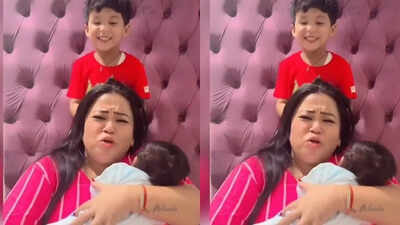 Bharti Singh shares a glimpse of newborn baby Kaju’s face; says he looks like Gola