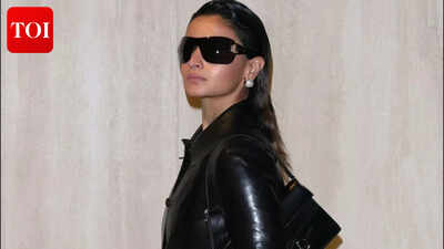 Alia Bhatt gets into ‘Alpha’ mode in Milan; rocks all-black leather look at fashion show - PICS