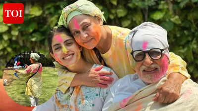  When Navya shared Holi pictures with Amitabh Bachchan; Jaya played with pichkari