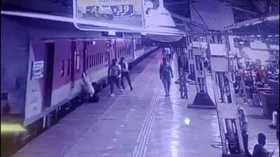 Snatched from death’s grip: RPF heroes in Ahmedabad save man who slipped into platform gap trying to board moving train to get to son in Pune ICU