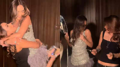 Nia Sharma grooves on 'Shararat' on 'behna' Krystle D'Souza's birthday bash